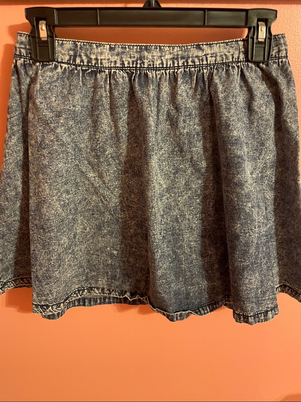 Dollhouse Acid Wash Denim Skater Skirt - Blue